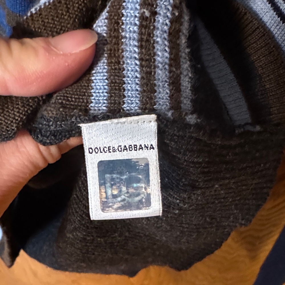 D&G Black, Blue & Gray Striped Knit Sweater - Picture 3 of 6